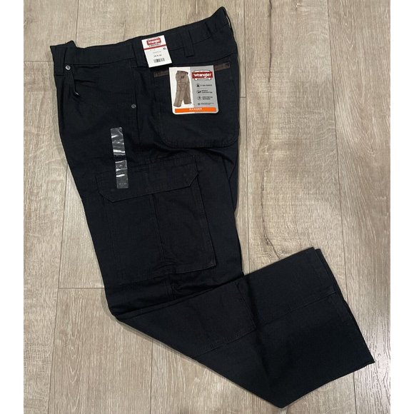 Wrangler Workwear Men's Cargo Pocket Carpenter Work Pants 34x30 Black NWT - Picture 2 of 9